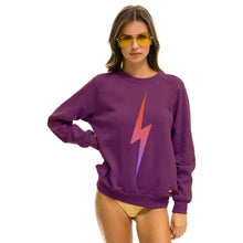Load image into Gallery viewer, Aviator Nation Bold Fade Relaxed Crew Sweatshirt Purple L NWT
