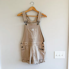 Load image into Gallery viewer, Calvin Klein Women Cut Off Cuffed Bib Overall Shortalls Beige XS
