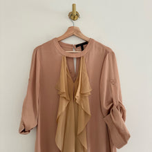 Load image into Gallery viewer, BCBGMAXAZRIA Cynthia Keyhole Front Asymmetrical Dress Tan M
