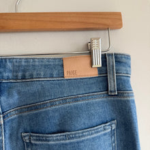 Load image into Gallery viewer, Paige Claudine Darling With Siesta Frayed Hem Denim Flared Jeans Blue 31
