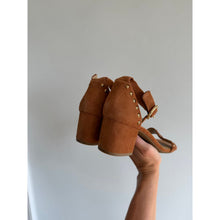 Load image into Gallery viewer, Michael Kors Suede Block Heel Open-Toe Ankle Strap Sandals Brown 8.5
