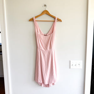 Aritizia Wilfred Scoop Neck Sleeveless Cut Out Open Tie Back Mini Dress Pink 10