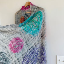 Load image into Gallery viewer, Scarf Zen Abstract Scribble Print Lightweight Semi-Sheer Scarf OS
