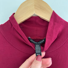 Load image into Gallery viewer, Eileen Fisher Stretch-Jersey Mock-Neck Dress Roseberry Red M
