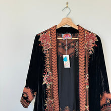 Load image into Gallery viewer, Johnny Was Elim Velvet Draped Embroidered Kimono Cardigan S NWT
