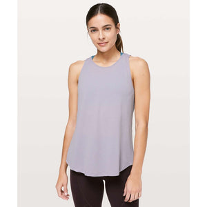 Lululemon Open Up Crew Neck Activewear Tank Top Heathered Lavender Grey