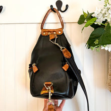 Load image into Gallery viewer, Belle Rose Leather Bucket Bag with Handle And Strap
