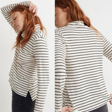Load image into Gallery viewer, Madewell Whisper Cotton Turtleneck in Ronnie Stripe S
