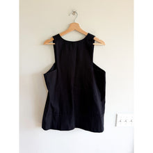 Load image into Gallery viewer, Emerson Fry Cotton A Line Mod Sleeveless Split Neck Top Black L
