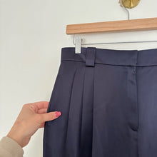 Load image into Gallery viewer, Lafayette 148 NY Wyatt High-Rise Pleated Cropped Pants Navy Blue 10
