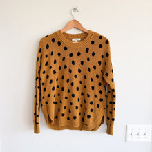 Load image into Gallery viewer, Madewell Painted Spots Pull Over Crew Neckline Long Sleeve Sweater Brown XXS
