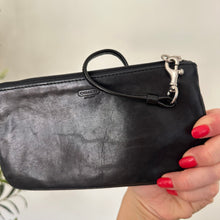 Load image into Gallery viewer, Coach Leather Zip-Around Detachable Wristlet Strap Clutch Black
