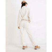 Load image into Gallery viewer, Madewell Brushed Herringbone Jacquard Tie Waist Tapered Pants Cream NB528 M
