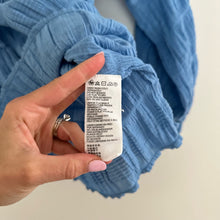 Load image into Gallery viewer, Cleobella Azariah Long Sleeve Smocked Split Neck Blouse Blue S
