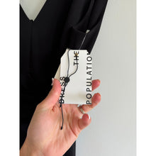 Load image into Gallery viewer, Dress The Population Agathe Crepe Wrap Waist Dress Maxi Black S NWT
