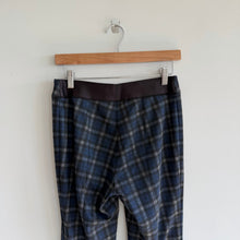 Load image into Gallery viewer, Etcetera Windowpane Plaid Pull On High Rise Bootcut Pants Blue Black 2

