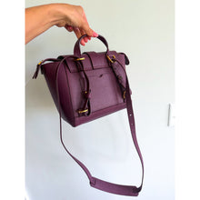 Load image into Gallery viewer, Senvere Mini Maestra Pebbled Leather Convertible Handbag Backpack Plum
