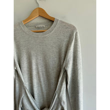 Load image into Gallery viewer, Whistles Wool Blend Tie Front Long Sleeve Pullover Sweater Gray L
