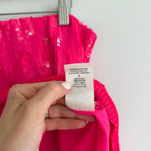 Load image into Gallery viewer, Alice + Olivia Rubi Sequin Embellished Micro Skirt Wild Pink 12 NWT
