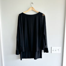 Load image into Gallery viewer, Joseph Ribkoff Round Neck Sheer Sleeve Overlay Tunic Top Black 18
