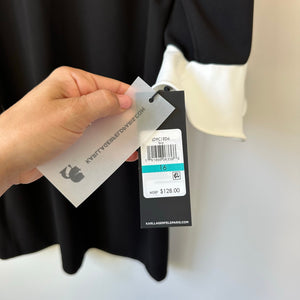 Karl Lagerfeld Paris Collared Shift Dress with Contrast Tulip Sleeve 16