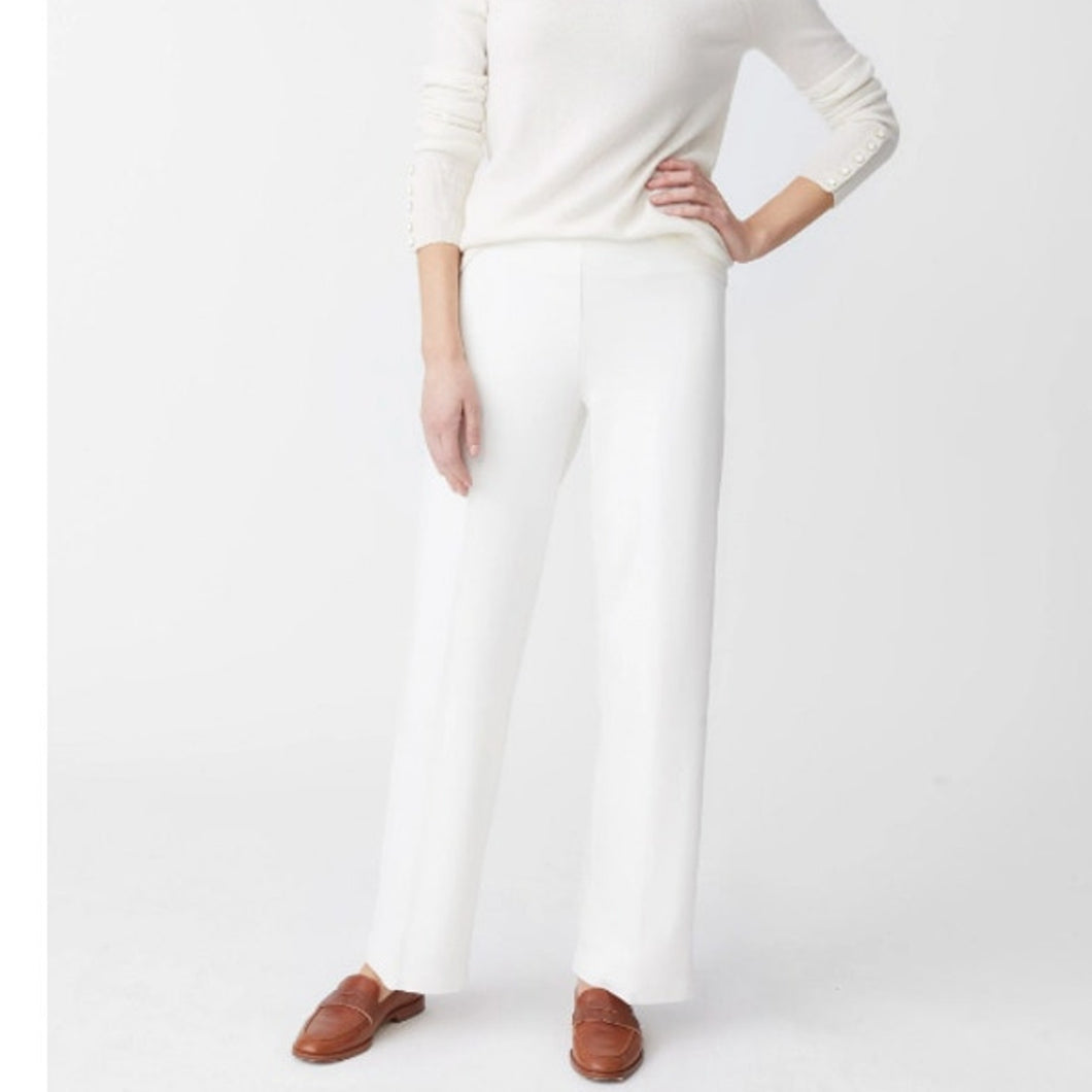 NWT J. McLaughlin Carter High Rise Linen Blend Cropped Casual Pants White 12