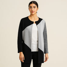 Load image into Gallery viewer, Ann Taylor Colorblock Open Sweater Coat Jacket
