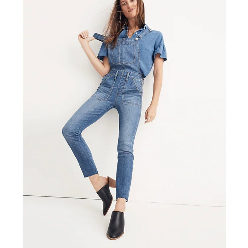 Madewell Skinny Overalls in Kemp Wash Blue XXS