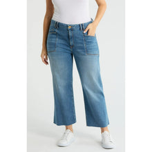 Load image into Gallery viewer, Kut From The Kloth Meg Raw Hem High Rise Ankle Wide Leg Jeans Blue 10
