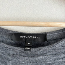 Load image into Gallery viewer, ST. JOHN Wool Ribbed Asymmetrical Drop Waist Pullover Tunic Gray Black M
