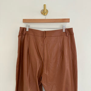 Commando Faux Leather 7/8 High Rise Casual Trouser Pants Cocoa Brown L