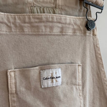 Load image into Gallery viewer, Calvin Klein Women Cut Off Cuffed Bib Overall Shortalls Beige XS
