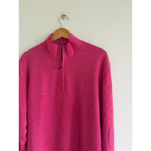 Load image into Gallery viewer, Fairway &amp; Greene Baruffa Merino 1/4 Zip Long Sleeve Windsweater Pink XL
