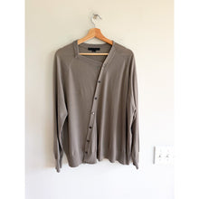 Load image into Gallery viewer, Alexander Wang Merino Wool Asymmetric Button Front Cardigan Sweater Gray M
