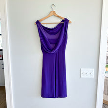 Load image into Gallery viewer, Joseph Ribkoff Cinch Side Draped Back Sleeveless Dress Purple 6
