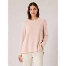 Load image into Gallery viewer, Vince Cashmere Directional Ribbed Crew Neck Stretch Pullover Sweater Rosewater S
