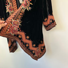 Load image into Gallery viewer, Johnny Was Elim Velvet Draped Embroidered Kimono Cardigan S NWT
