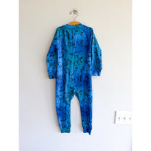 Load image into Gallery viewer, Deux Par Deux Gradient Dinosaur Print One Piece Thermal Base Layers Blue 4 NWT
