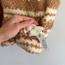 Load image into Gallery viewer, Thread &amp; Supply Issey Reversible Crop Fair Isle Pattern Vest Brown Cream S
