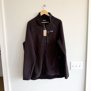 Patagonia Retro Pile Fleece Zip Up Jacket Black XXL NWT