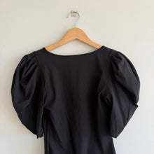 Load image into Gallery viewer, Free People Intimately Va Va Voop V-Neck Puff Sleeve Stretch Bodysuit Black S
