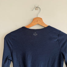 Load image into Gallery viewer, Beyond the Bump by Beyond Yoga Crew Neck Long Sleeve Tee Navy Blue S
