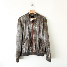 Load image into Gallery viewer, Dolce Cabo Soft Metallic Zip Up Bomber Army Jacket M
