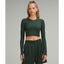 Load image into Gallery viewer, Lululemon Swiftly Tech Cropped Long-Sleeve 2.0 Activewear Top Legacy Green 6
