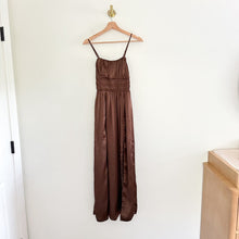 Load image into Gallery viewer, Abercrombie &amp; Fitch Smocked Bodice Satin Maxi Dress Brown XS
