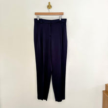 Load image into Gallery viewer, Lafayette 148 NY Wyatt High-Rise Pleated Cropped Pants Navy Blue 10
