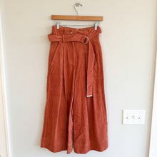Load image into Gallery viewer, The Korner Corduroy Belted High Rise Pleated Wide Leg Pants 2 NWT
