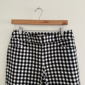 LOFT Julie The Riviera Gingham Pant Black White