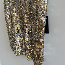 Load image into Gallery viewer, Donna Karan Collection Cashmere Silk Liquid Sequin Tank in Tarnished Gold L
