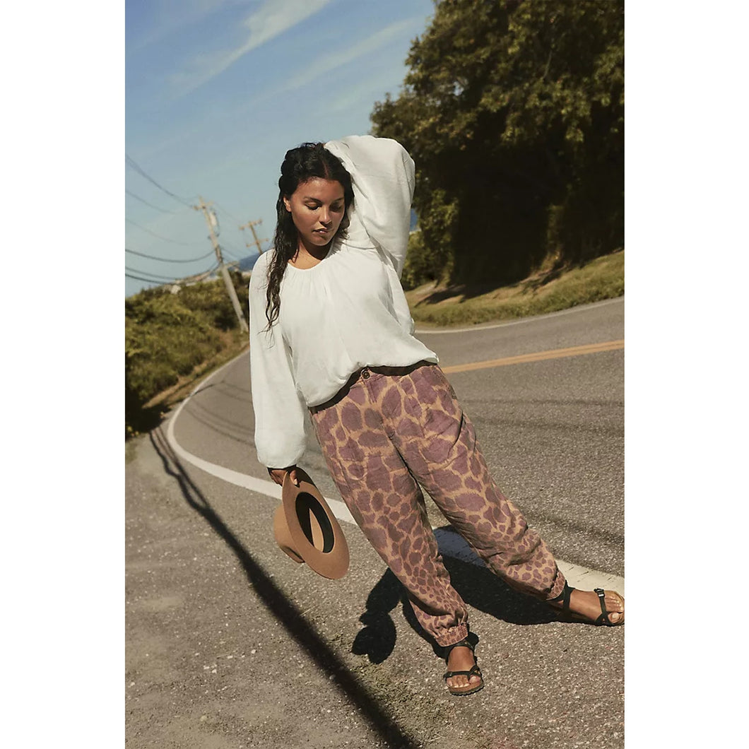 Anthropologie Tamarind Trouser High Rise Animal Print Joggers 10